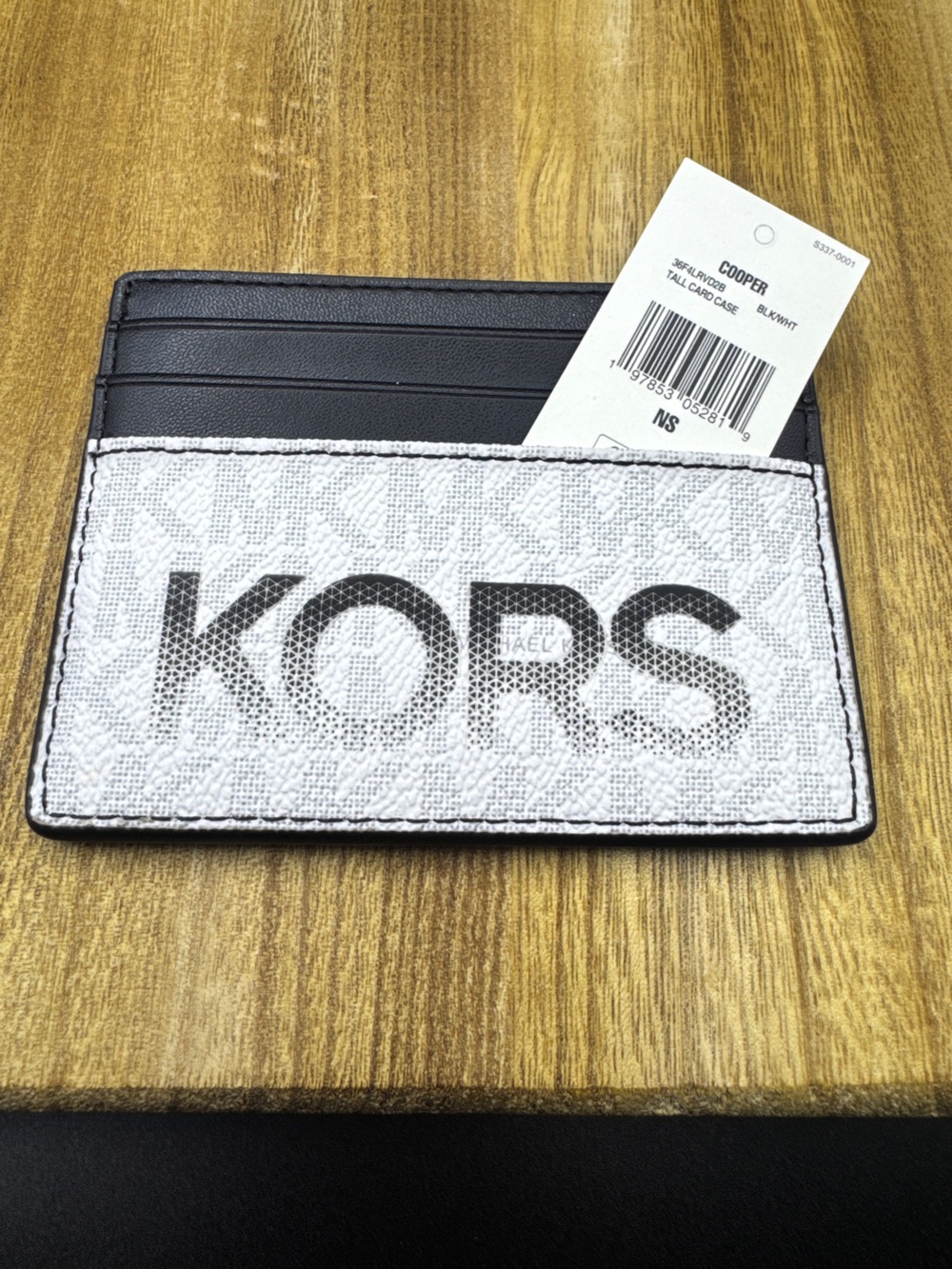 Michael Kors Black and White Logo Card Holder - NWT